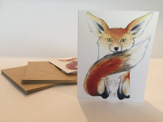 Fox Note Cards - Set of ten cards, greeting cards, cards with envelopes included, animal card set, folded blank notecards, fox cards, fox design
