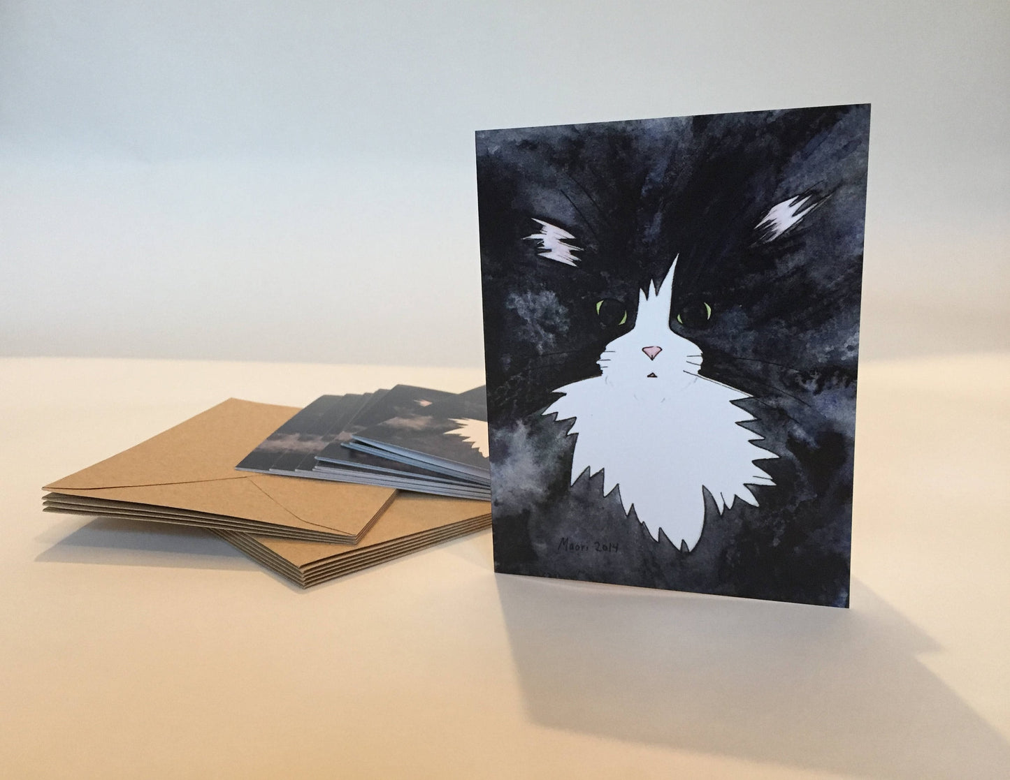 Cat Note Cards - Set of ten, greeting card set, envelopes included, cat cards, folded blank cards, cat lovers cards, cat notecards