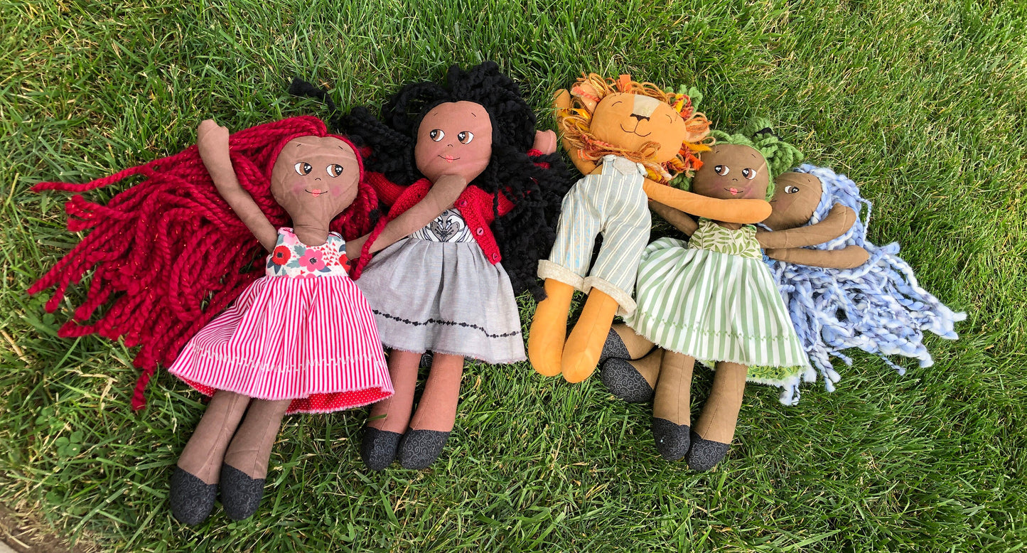 Handmade Lion Doll, "LINUS", doll, rag doll, unique, stuffed animals, stuffed lion, boy doll, blue lion, lion toy, gift for kids, cotton