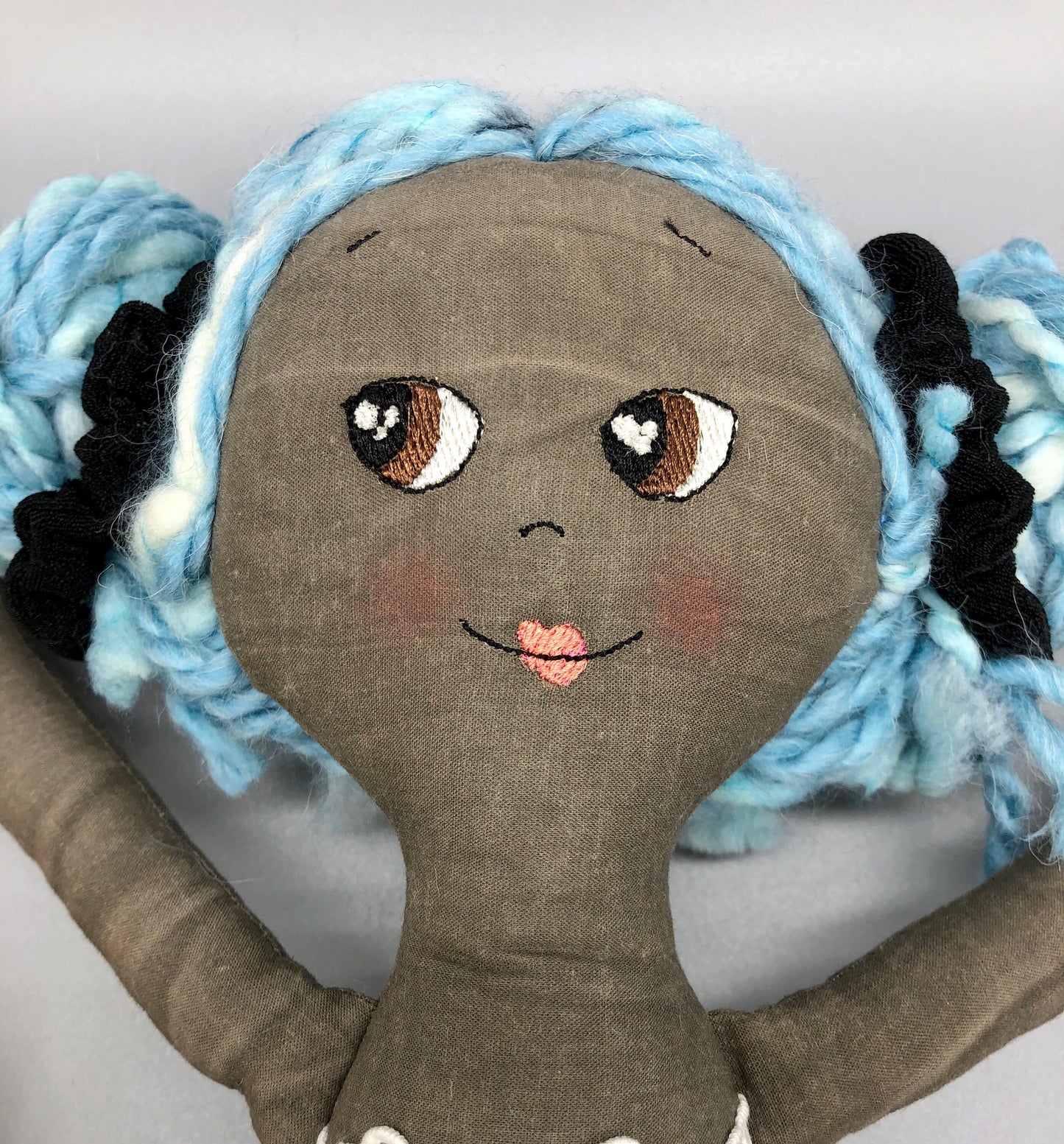 Handmade MERMAID Doll, "CORALIA", handmade gift, mermaid doll, black doll, bipoc doll, heirloom doll, mermaid toy, muslin doll, rag doll