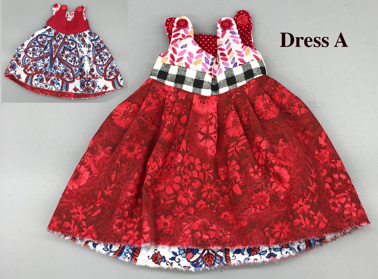 REVERSIBLE Dress for Maorinette Dolls - Handmade