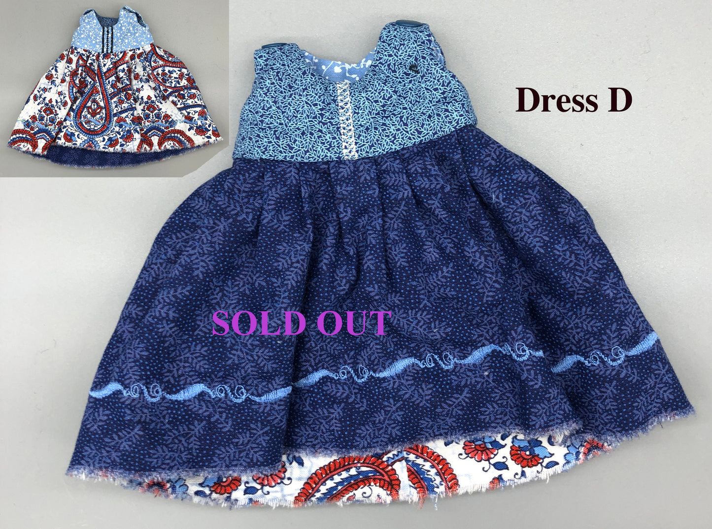 REVERSIBLE Dress for Maorinette Dolls - Handmade