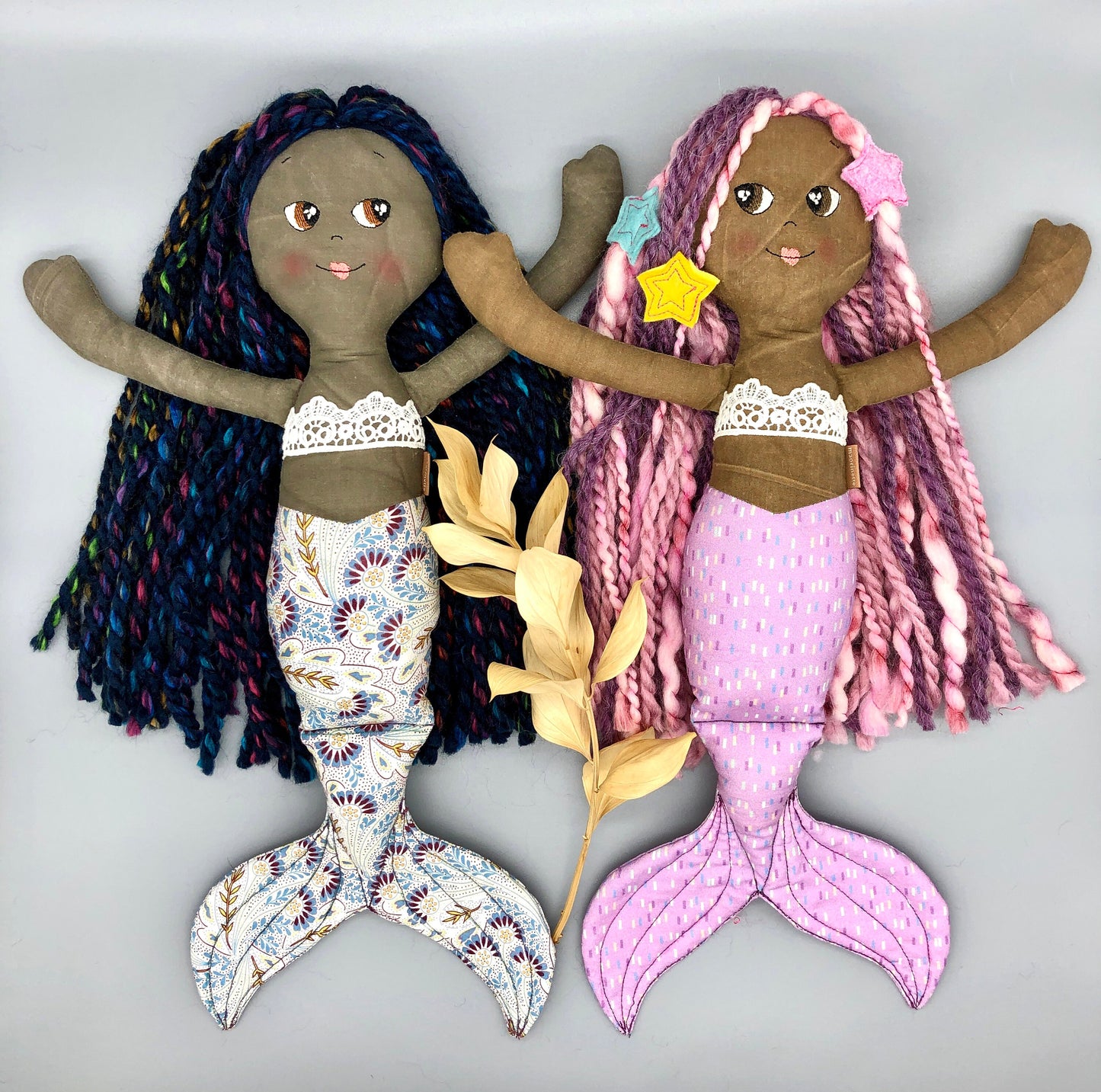 Handmade MERMAID Doll, "ARIA", handmade gift, mermaid doll, black doll, bipoc doll, heirloom doll, mermaid toy, black mermaid doll, rag doll