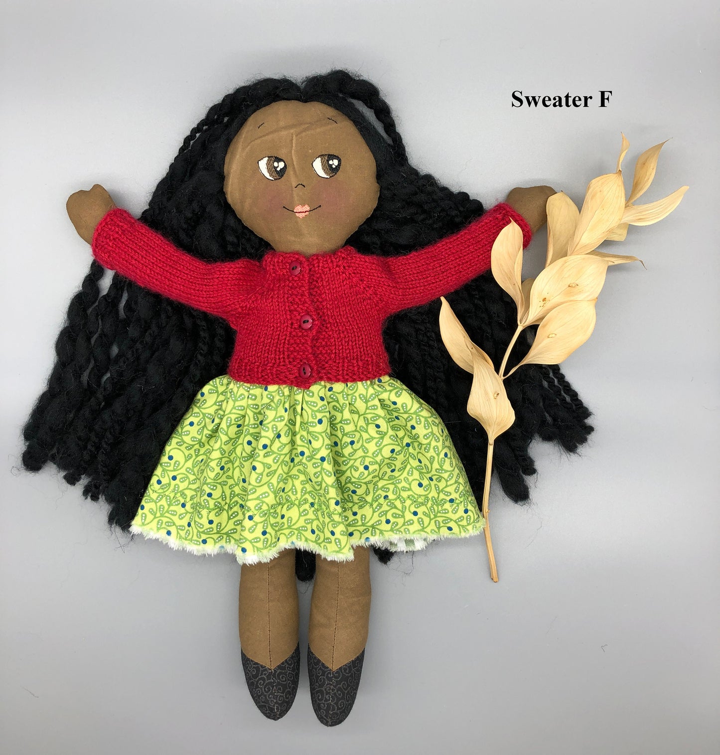 Handmade knit Doll SWEATER, Doll Sweater, handmade sweater, knit sweater, heirloom doll accessory, knit doll toy, striped sweater,