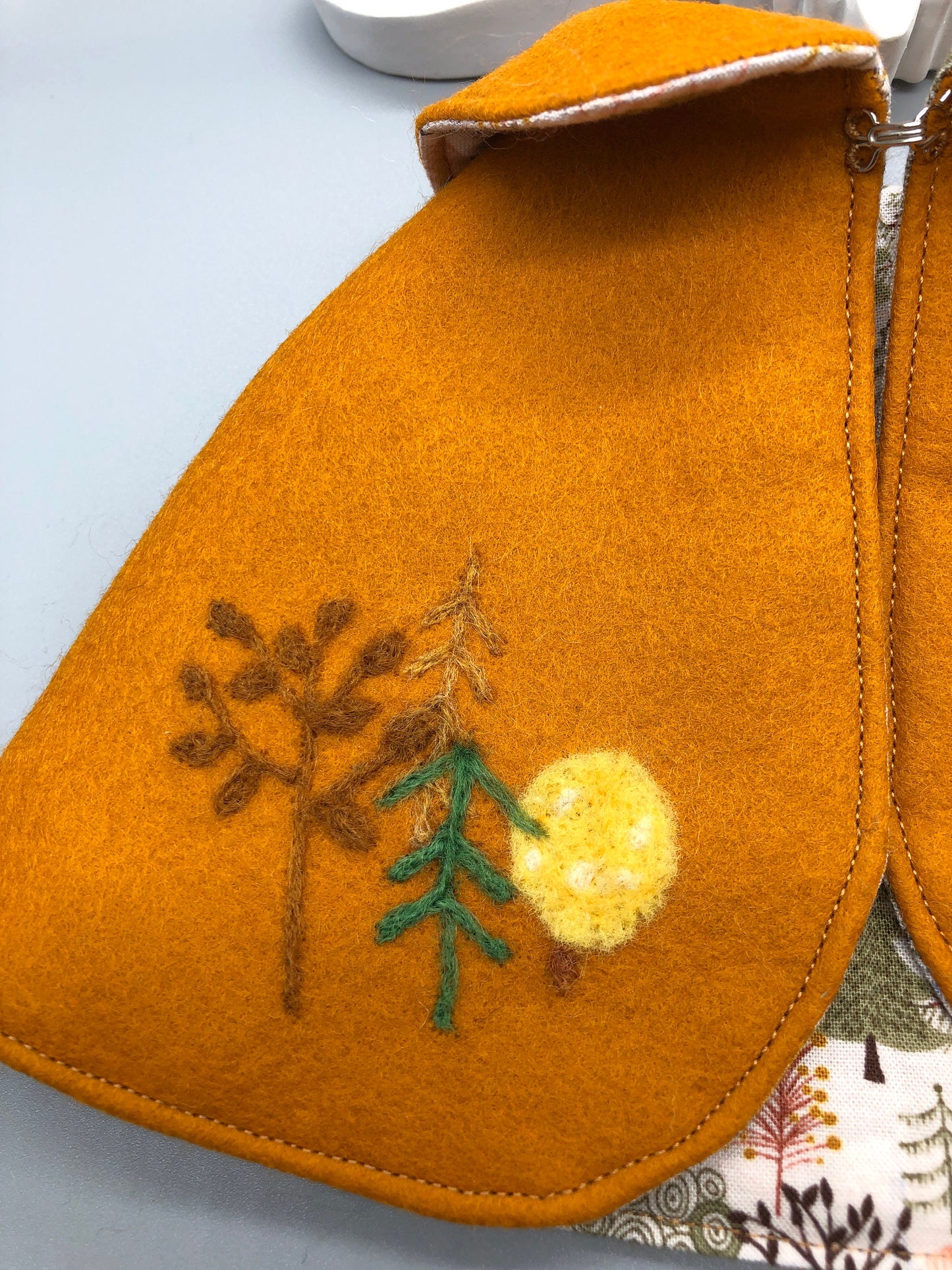 REVERSIBLE needle felted CAPE for Maorinette Dolls