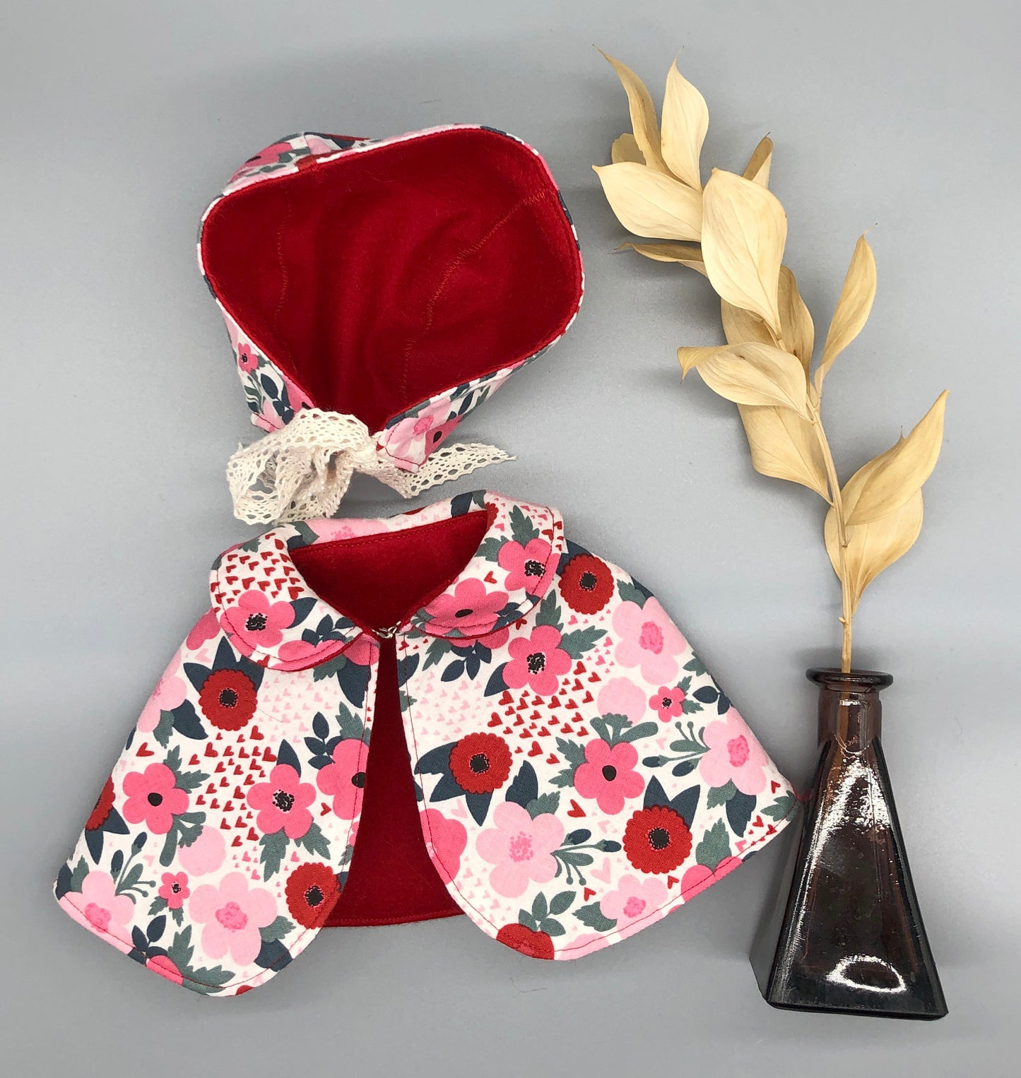 REVERSIBLE needle felted CAPE for Maorinette Dolls