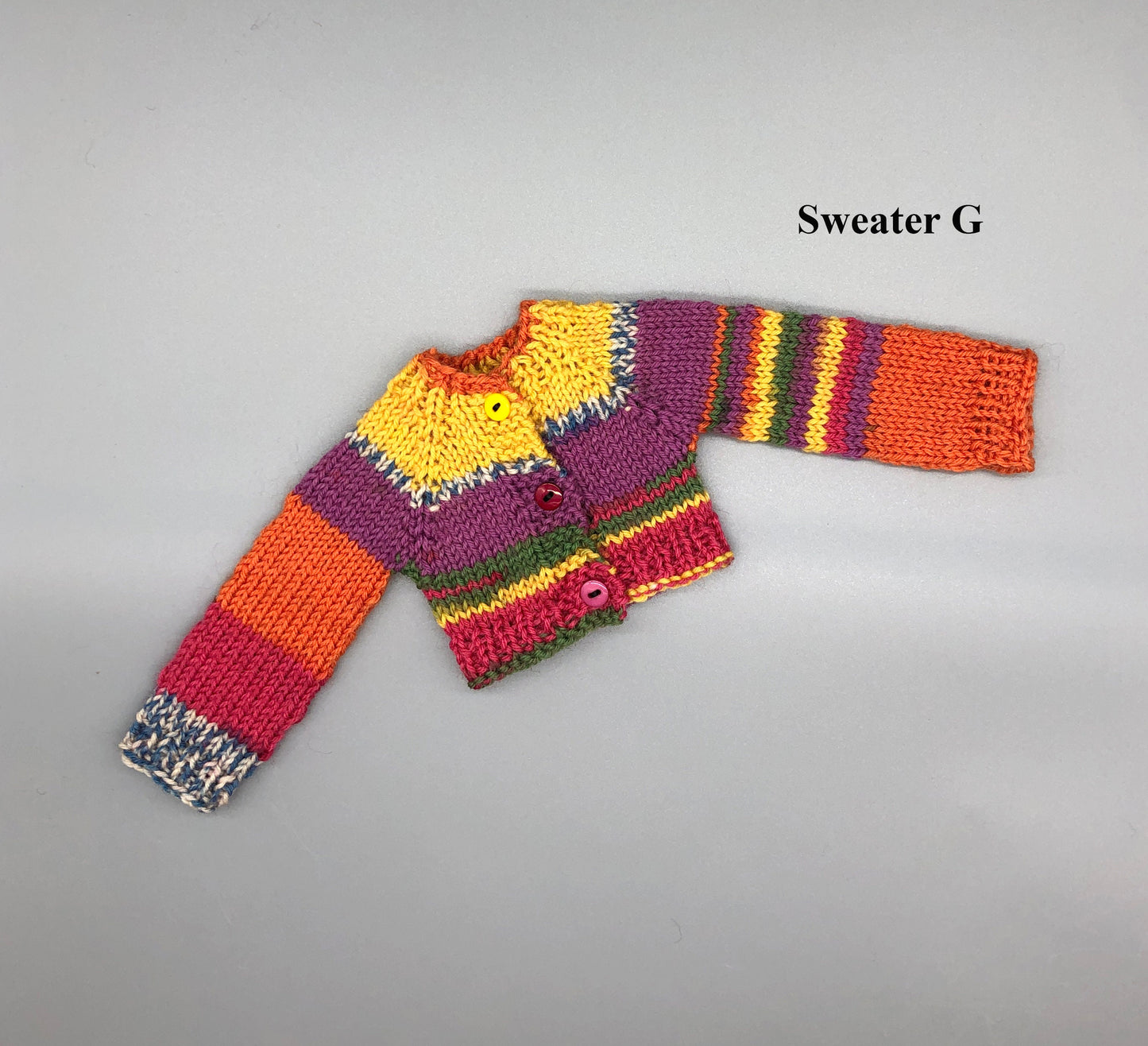 Handmade knit Doll SWEATER, Doll Sweater, handmade sweater, knit sweater, heirloom doll accessory, knit doll toy, striped sweater,