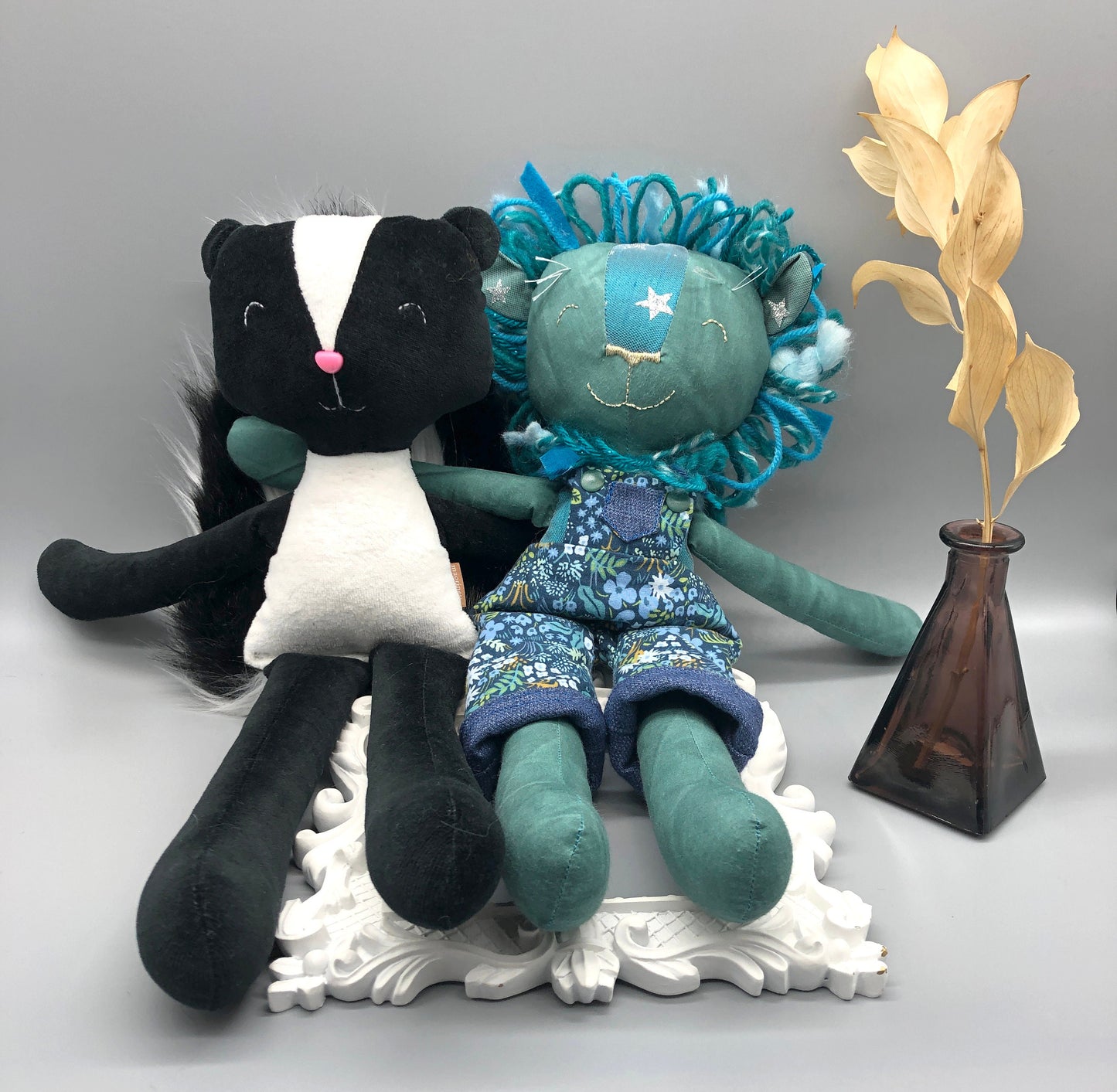Handmade BLUE Lion Doll, "SUNIL", doll, rag doll, lion doll, lion stuffed animal, stuffed lion, heirloom gift, blue lion, lion toy, boy doll