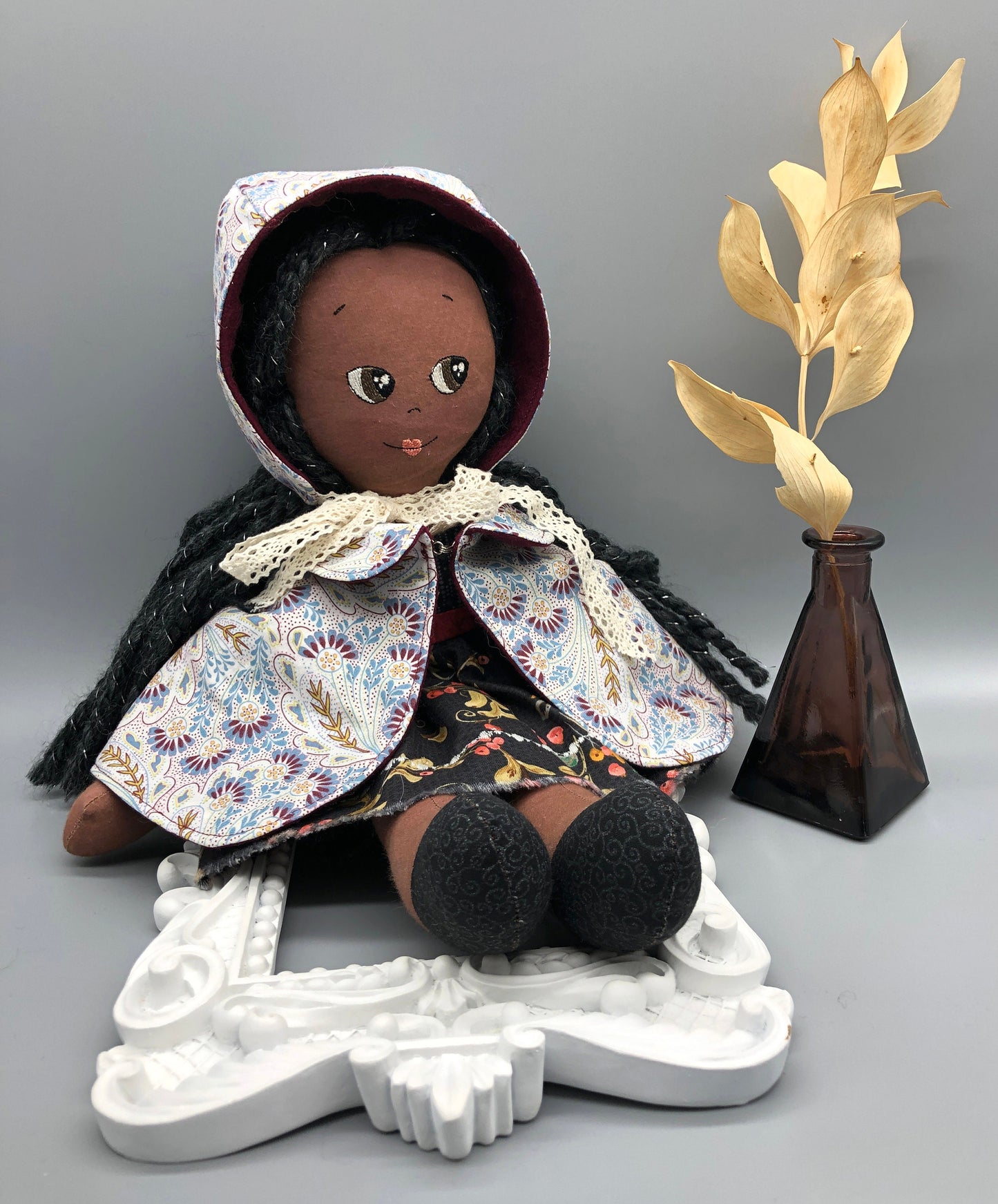 REVERSIBLE needle felted CAPE for Maorinette Dolls