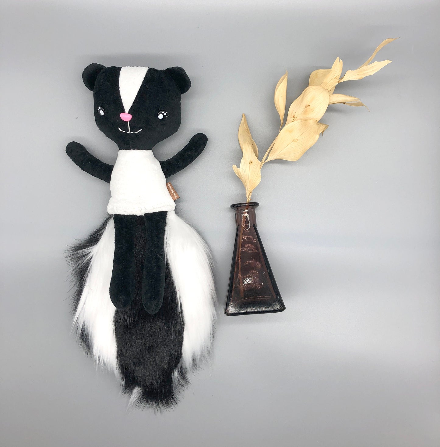 Handmade BABY SKUNK Doll, "PEPITO", Stuffed skunk, stuffed animals, boy doll, baby animals, skunk toys, gift for kids, skunk plushie