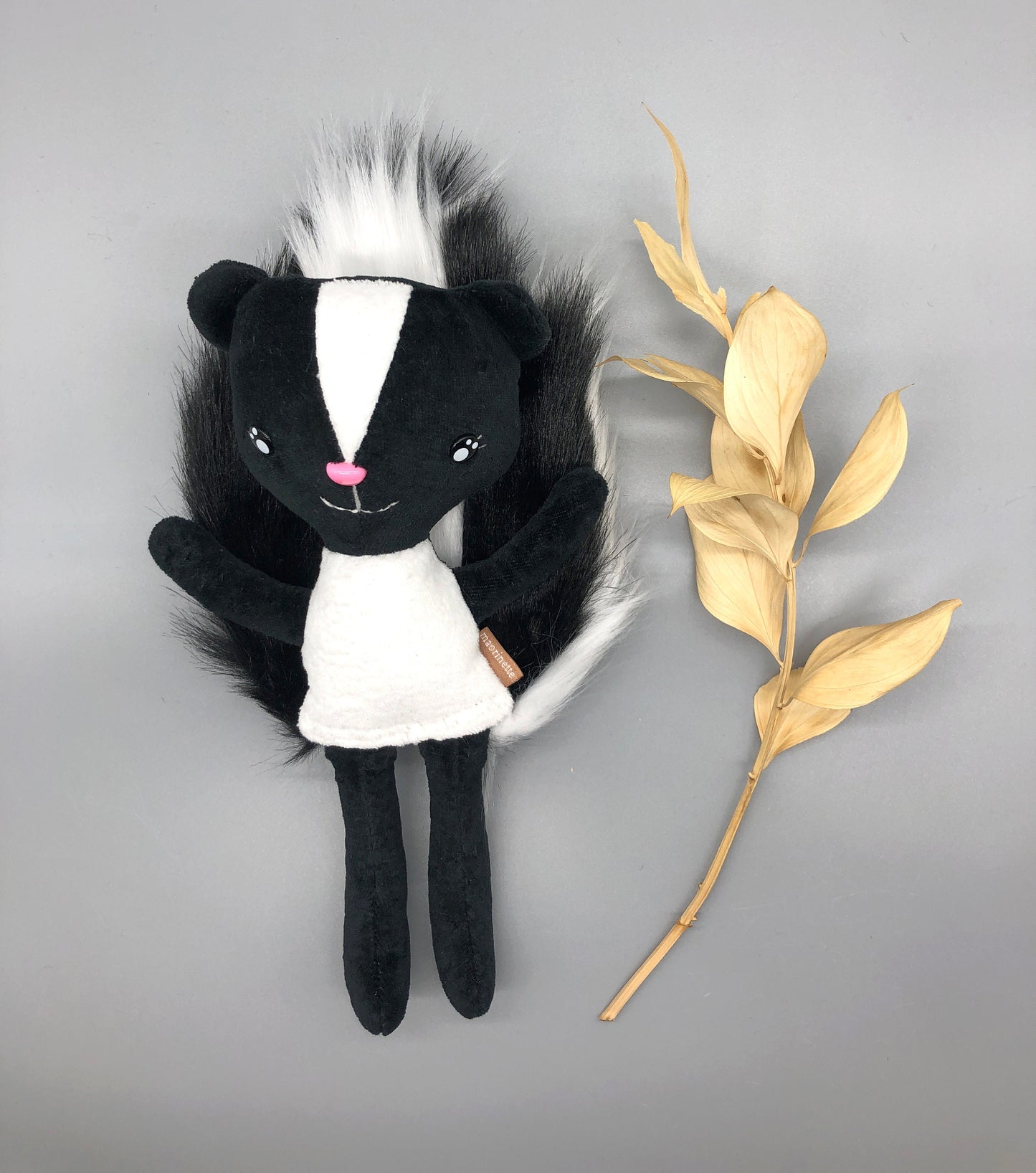 Handmade BABY SKUNK Doll, "PEPITO", Stuffed skunk, stuffed animals, boy doll, baby animals, skunk toys, gift for kids, skunk plushie