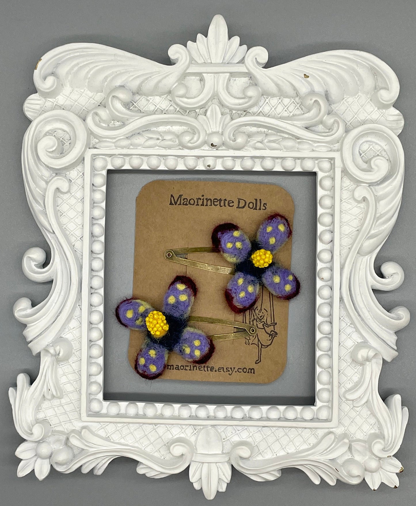 Needle Felted Flower Barrettes, hair flowers, Pair of flower Barrettes, Children's Hair accessories, hair clips, wool felted, hair snap clip, flower barrettes, needle felted flowers
