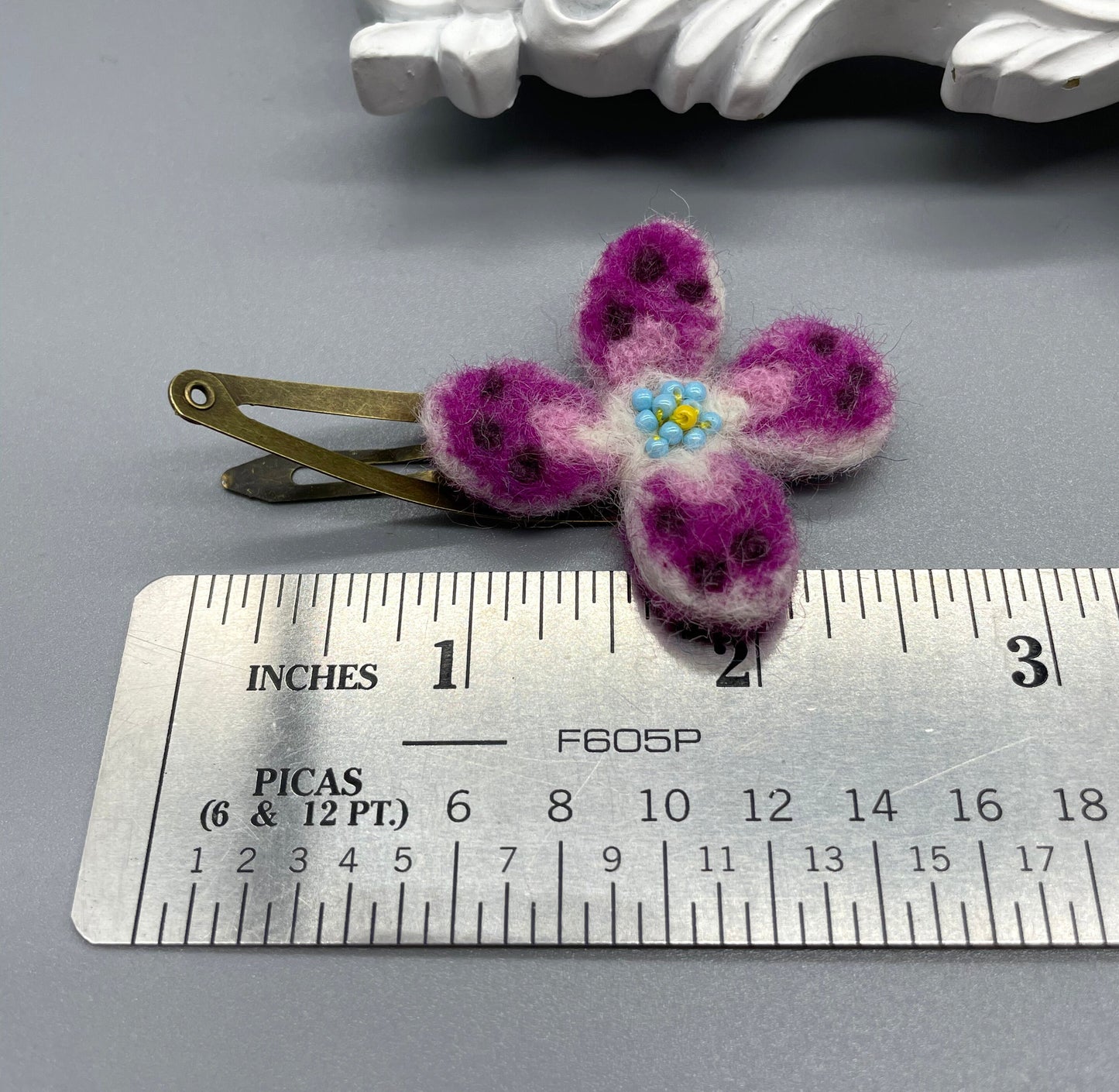 Needle Felted Flower Barrettes, Pair, handmade, Children's Hair, Hair accessories, hair clips, wool felted, snap clip, unique barrette