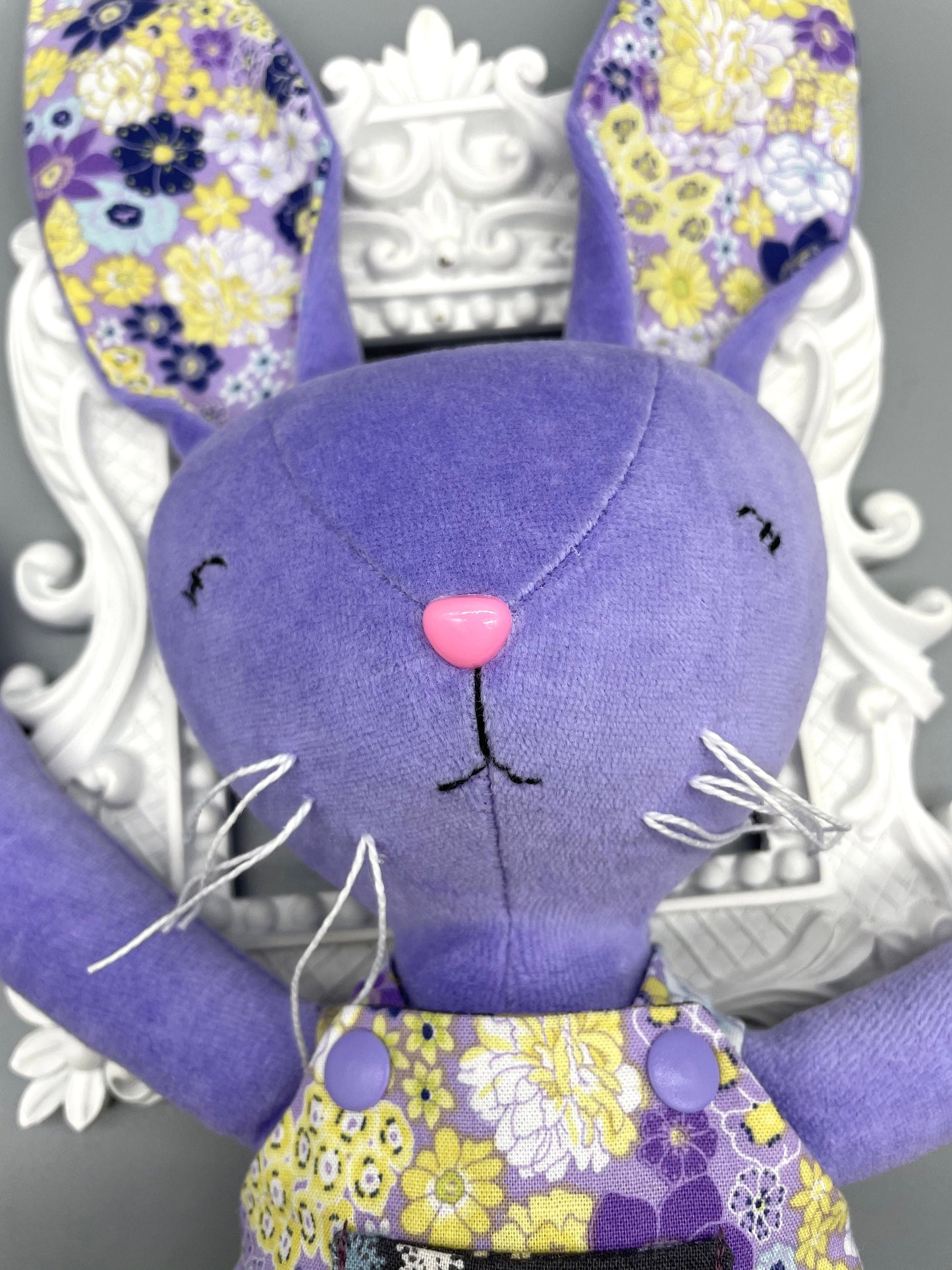 Reversible Handmade Easter Bunny, "BIRGITTA", Stuffed animal, girl boy easter basket, plush rabbit, easter gifts, gift for kids, Easter Doll