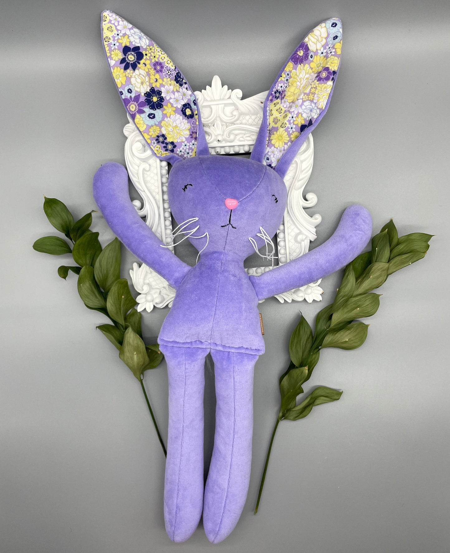 Reversible Handmade Easter Bunny, "BIRGITTA", Stuffed animal, girl boy easter basket, plush rabbit, easter gifts, gift for kids, Easter Doll