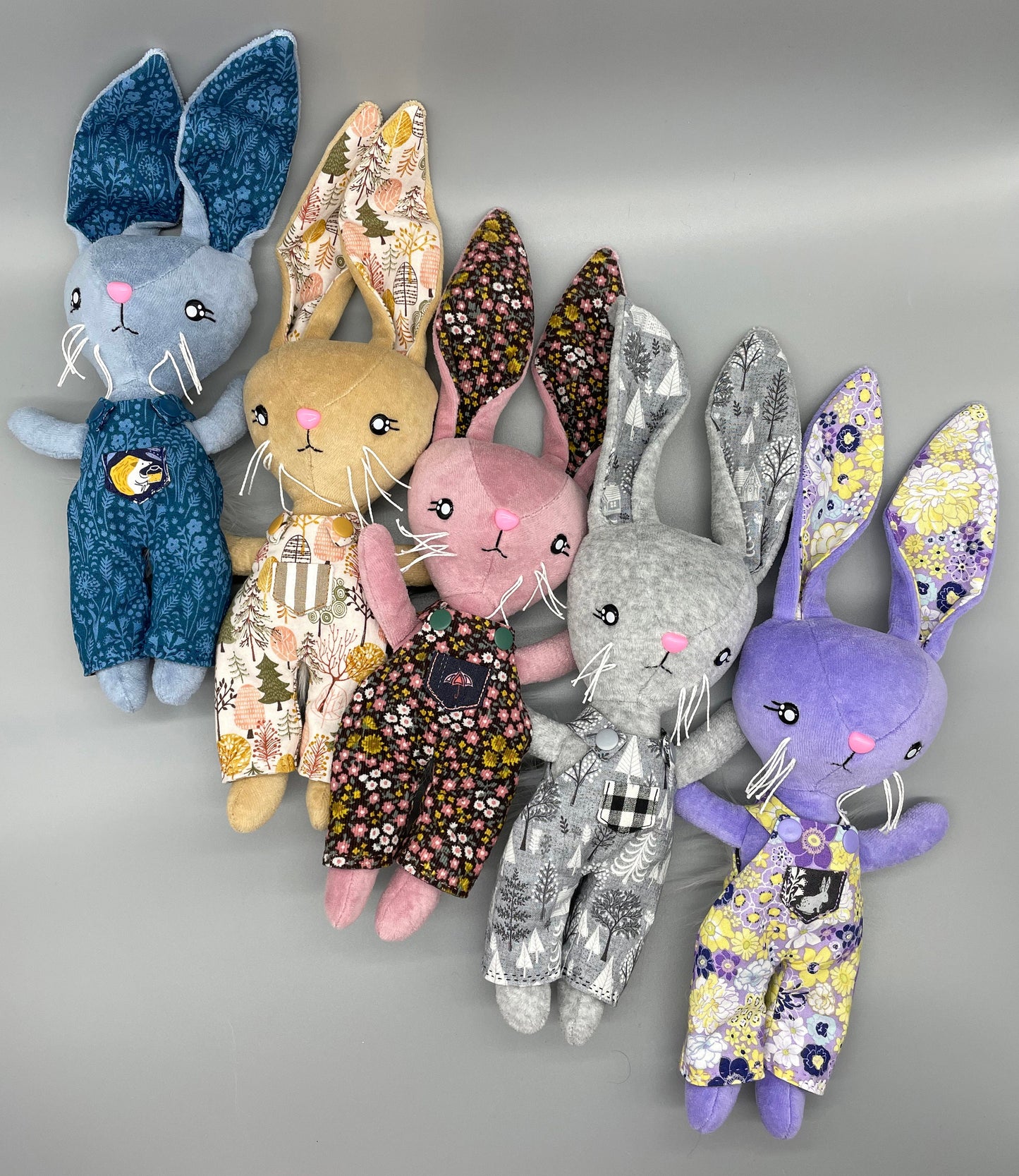 Reversible Handmade Easter Bunny "FLOXIE," Stuffed bunny, Reversible clothes, girl easter basket, rabbit, gift for kids, Easter Doll, pink