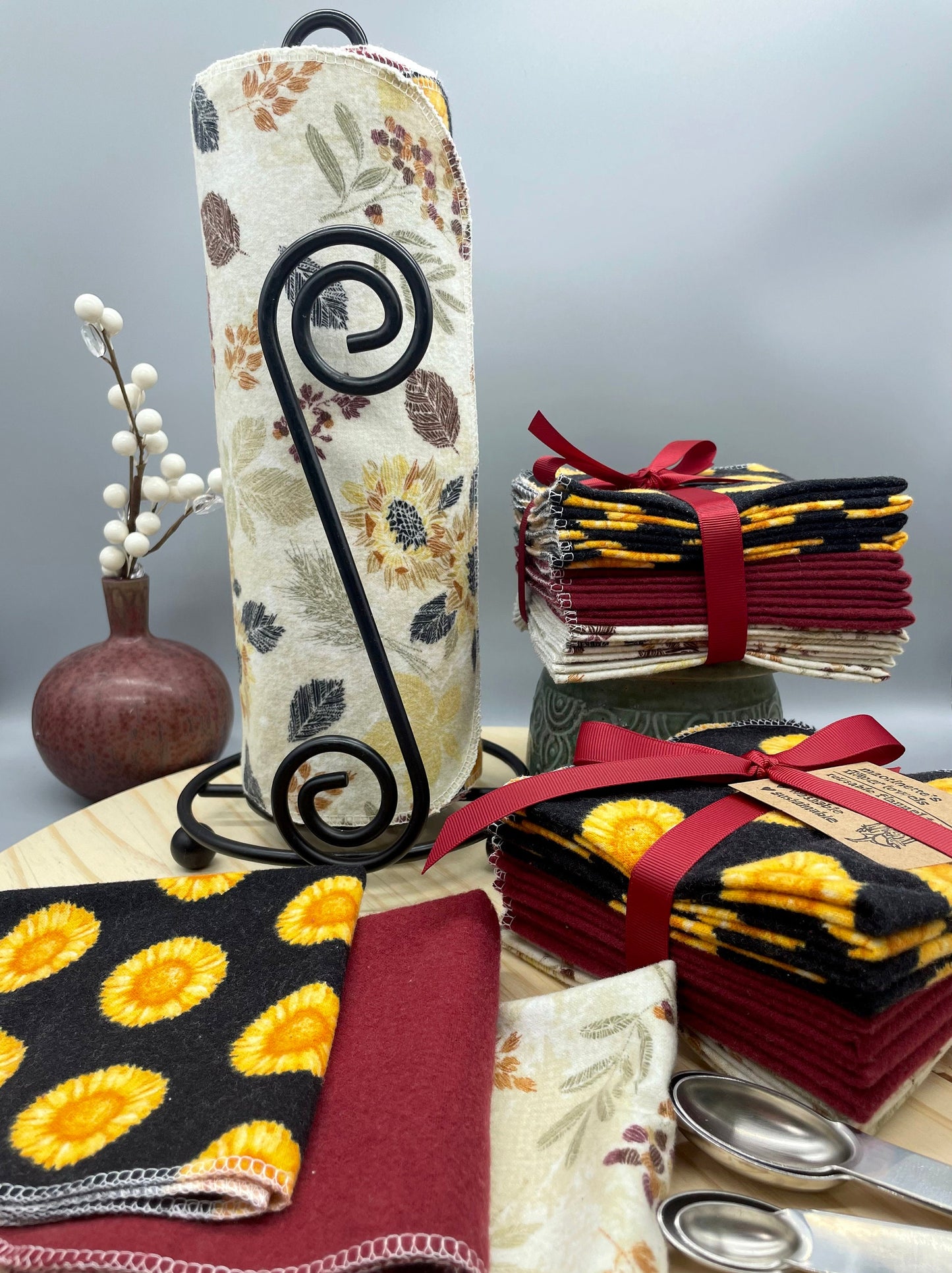 Paperless Towels, Eco Friendly Towels, 12 pack, Reusable paper towels, Unpaper towels, Prewashed, paper towels, FREE gift, autumnal towels, Flāper Towels
