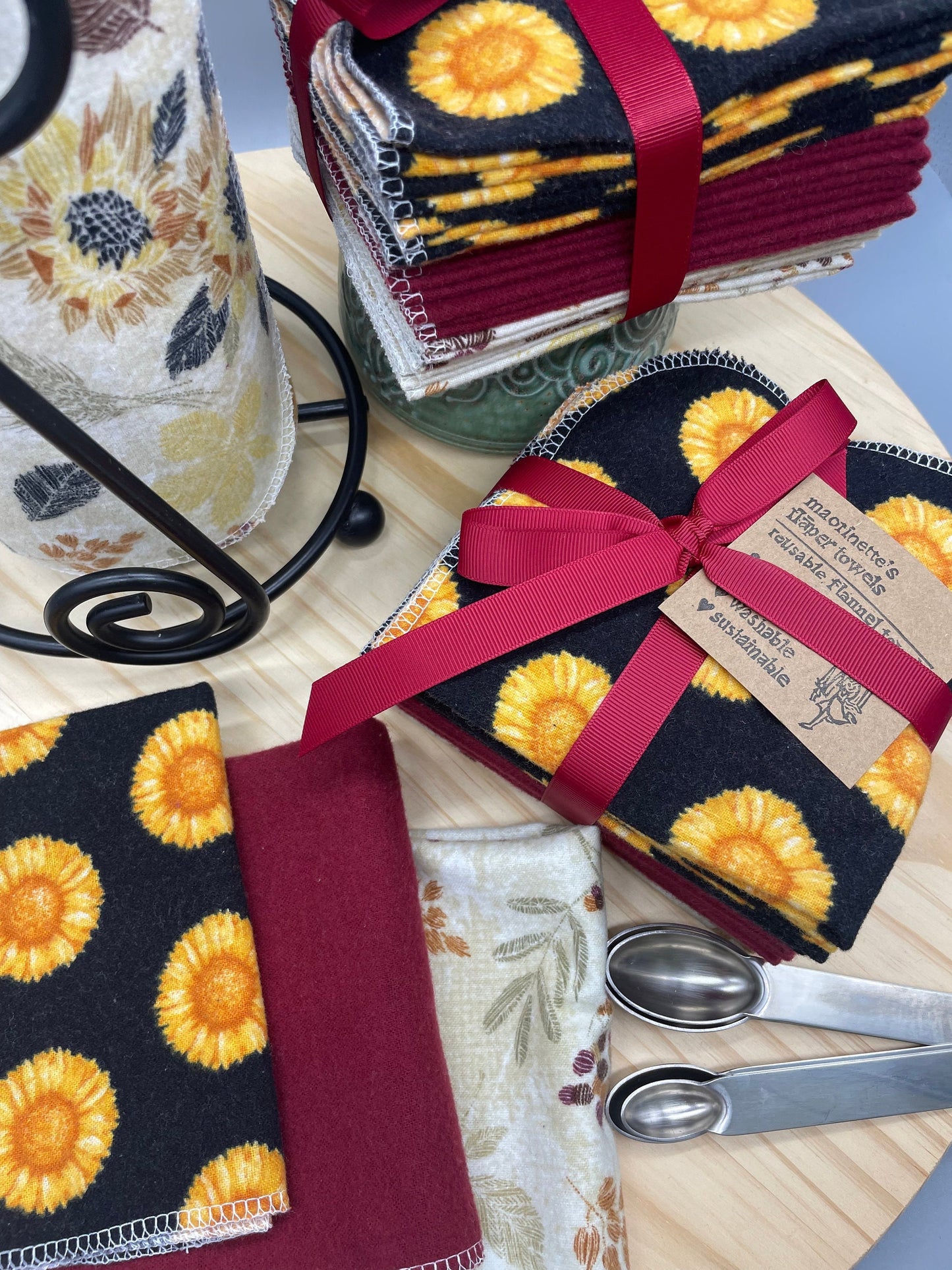 Paperless Towels, Eco Friendly Towels, 12 pack, Reusable paper towels, Unpaper towels, Prewashed, paper towels, FREE gift, autumnal towels, Flāper Towels