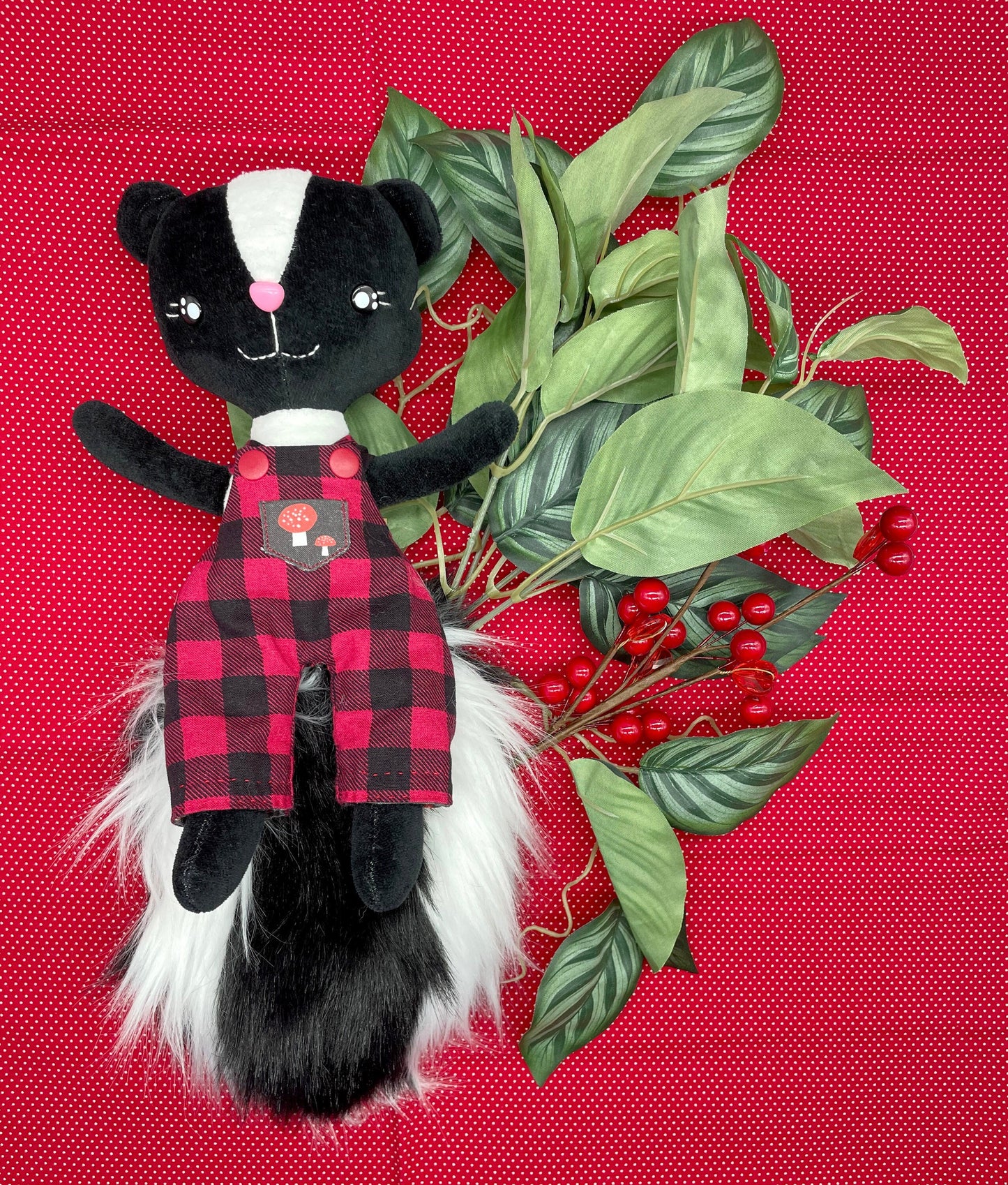 Handmade BABY SKUNK Doll, "PEPITO", Stuffed skunk, stuffed animals, boy doll, baby animals, skunk toys, gift for kids, skunk plushie