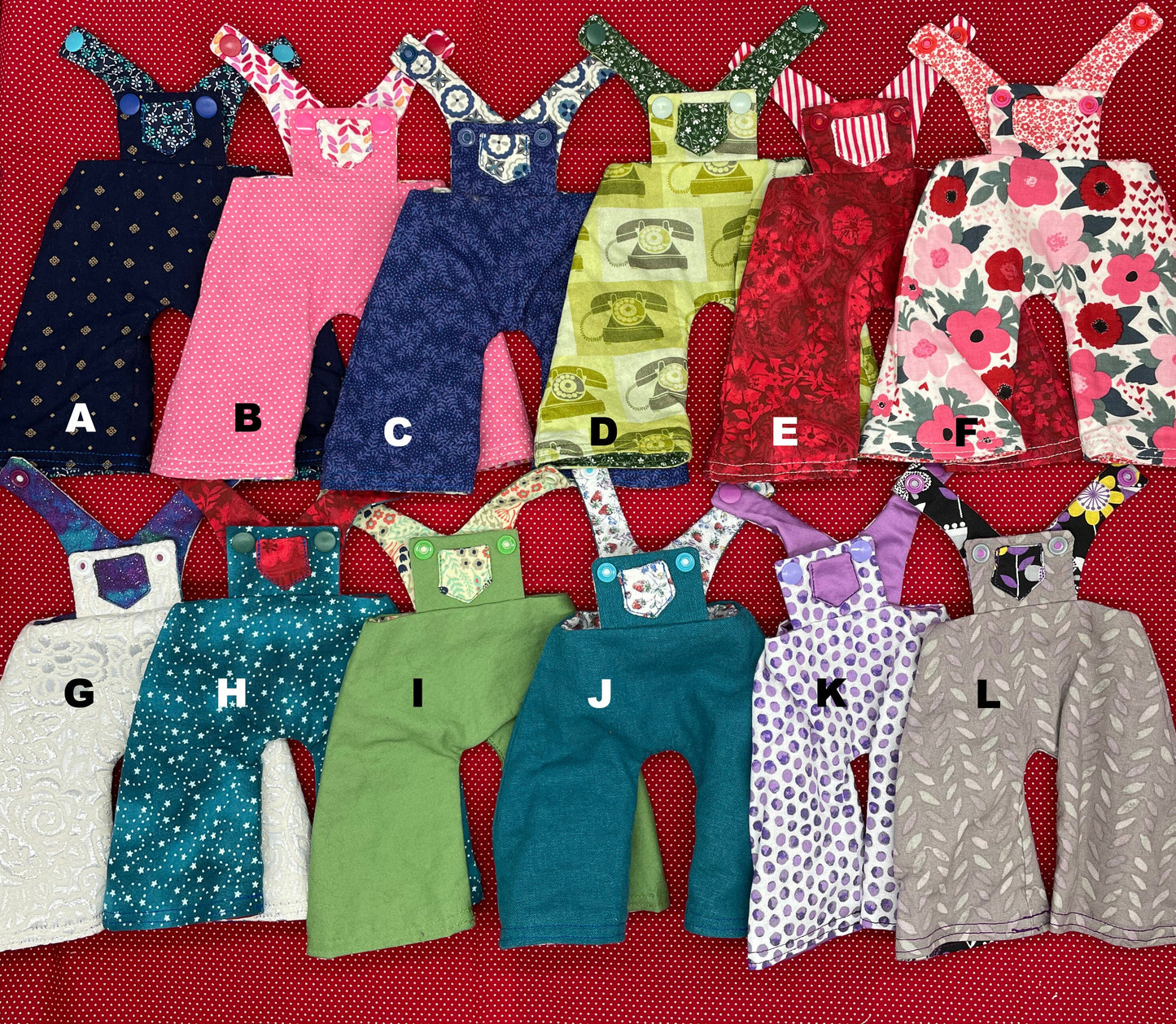 REVERSIBLE overalls for Maorinette Dolls - Handmade