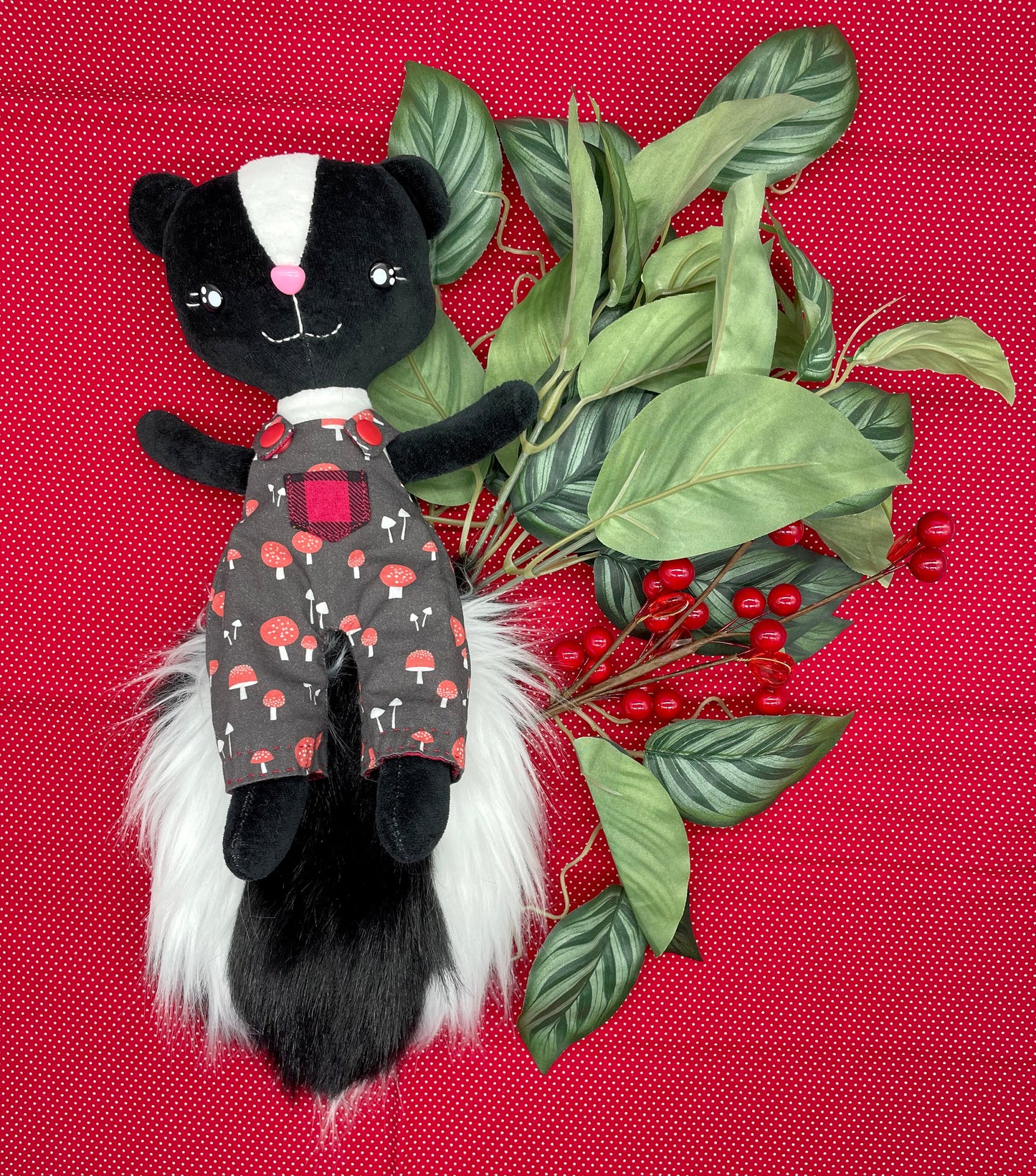 Handmade BABY SKUNK Doll, "PEPITO", Stuffed skunk, stuffed animals, boy doll, baby animals, skunk toys, gift for kids, skunk plushie