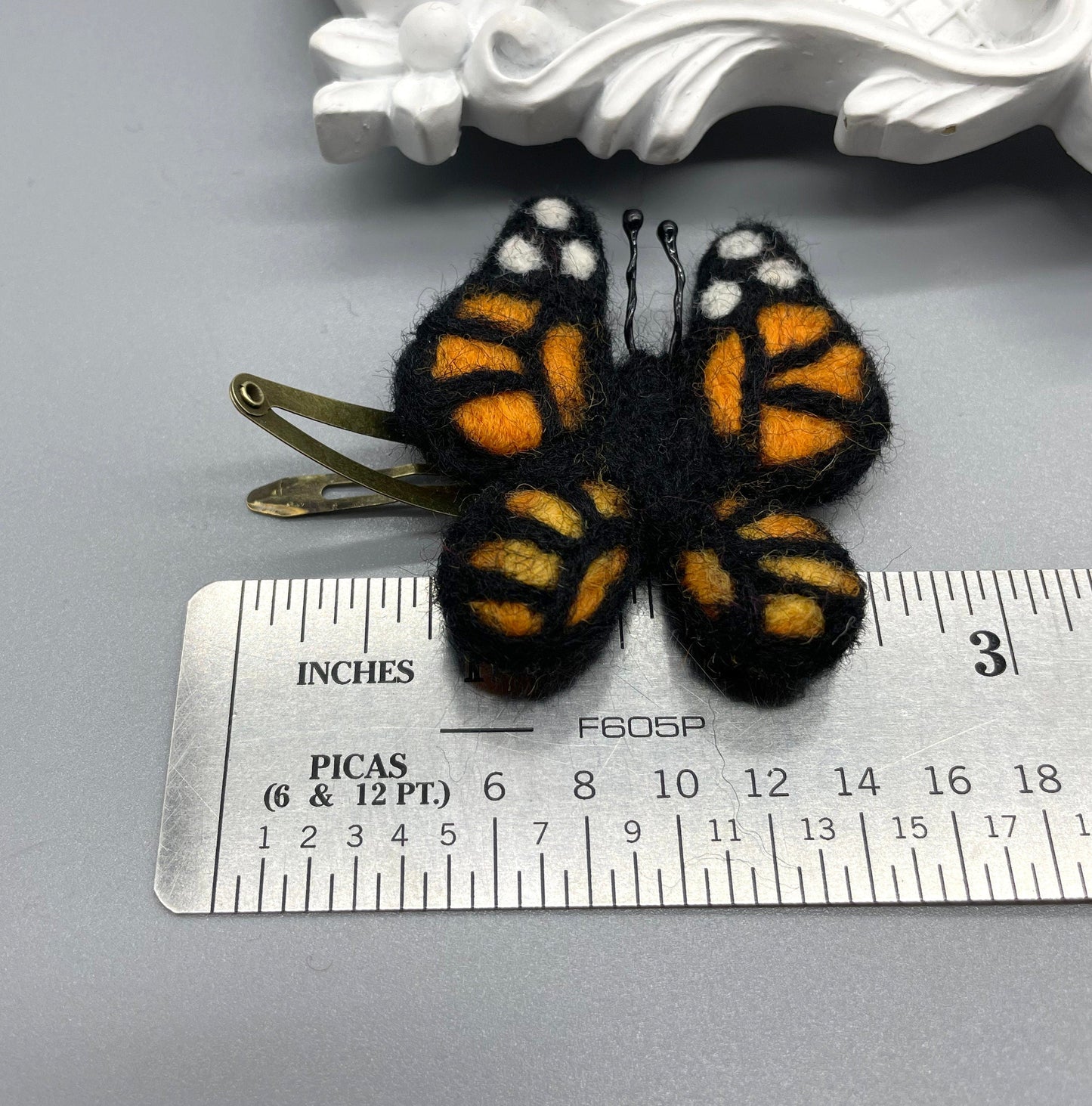 Needle Felted Monarch Butterfly Barrettes, One of a kind, Pair, Unique Barrettes, Children's Hair, Hair accessories, hair clips, wool felted (Copy)