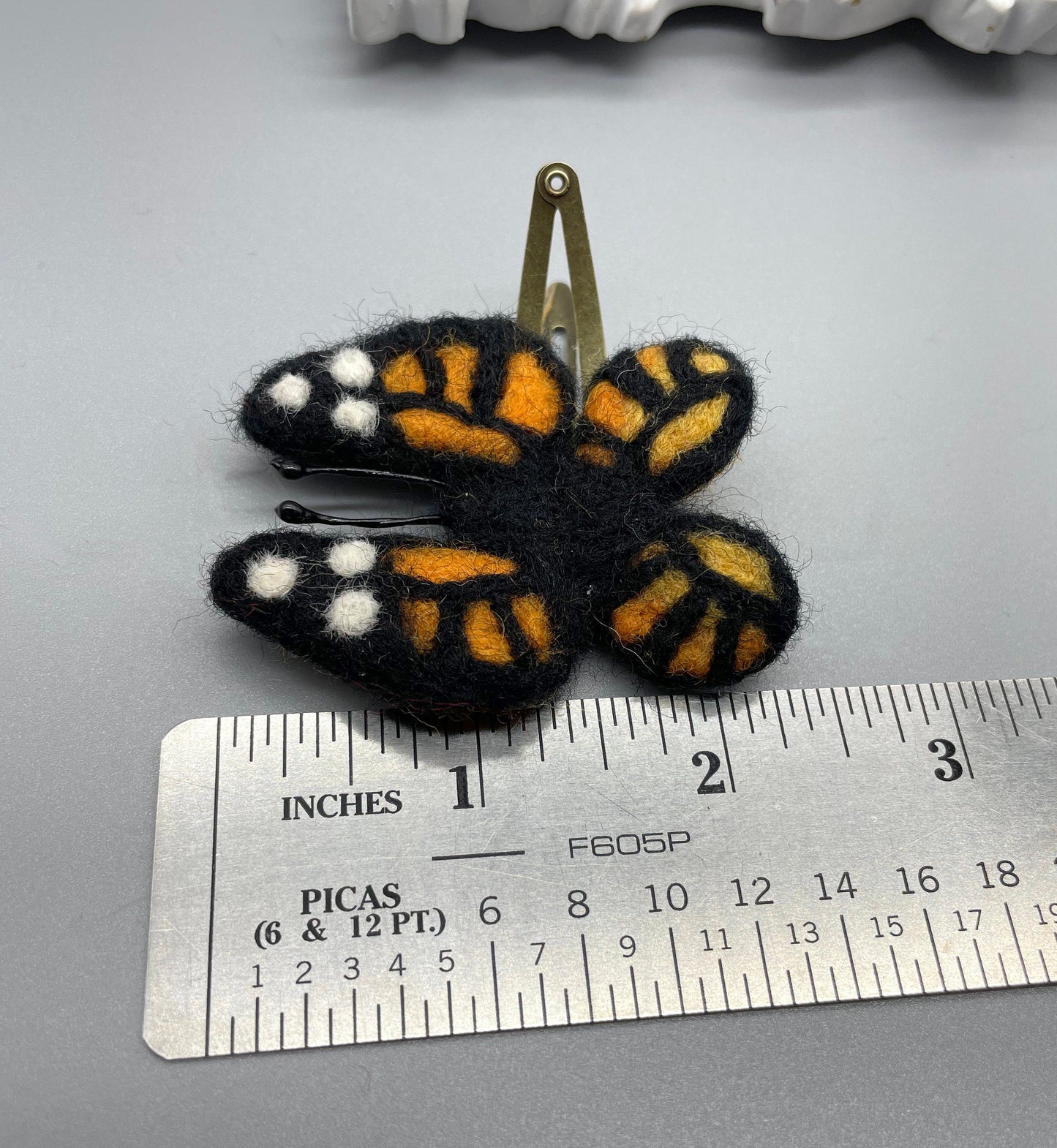 Needle Felted Monarch Butterfly Barrettes, One of a kind, Pair, Unique Barrettes, Children's Hair, Hair accessories, hair clips, wool felted (Copy)