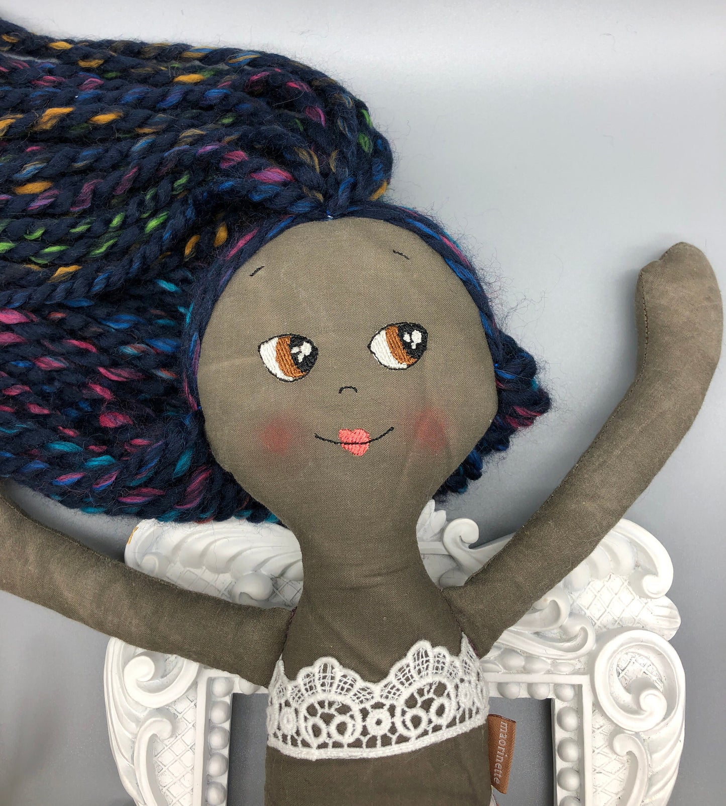 Handmade MERMAID Doll, "ARIA", handmade gift, mermaid doll, black doll, bipoc doll, heirloom doll, mermaid toy, black mermaid doll, rag doll