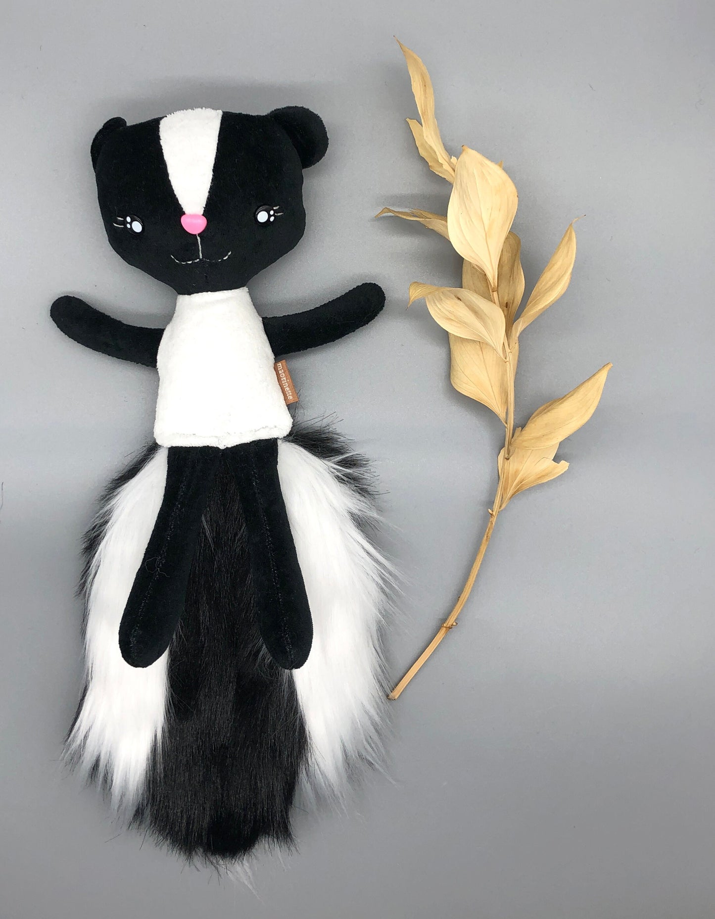 Handmade BABY SKUNK Doll, "PEPITO", Stuffed skunk, stuffed animals, boy doll, baby animals, skunk toys, gift for kids, skunk plushie