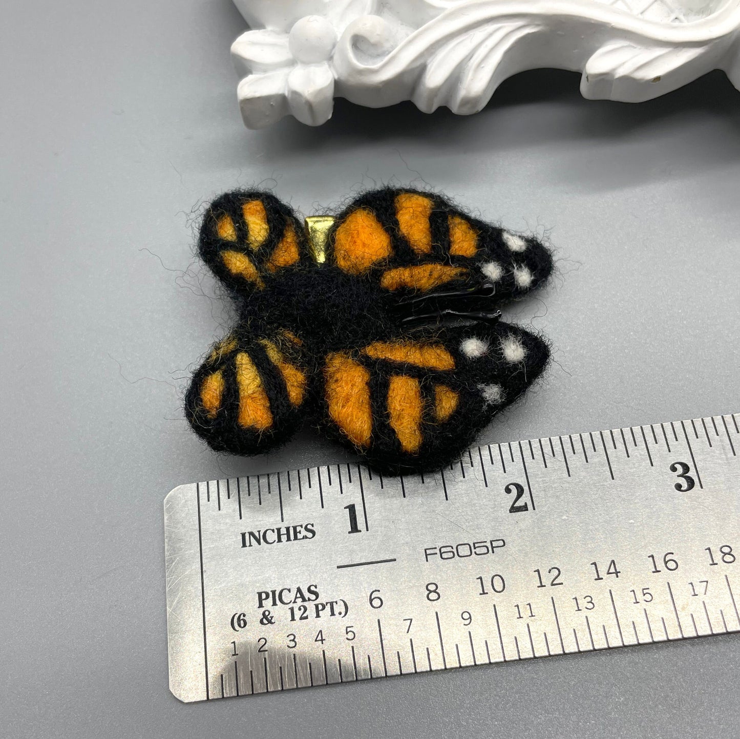 Needle Felted Monarch Butterfly Barrettes, One of a kind, Pair, Unique Barrettes, Children's Hair, Hair accessories, hair clips, wool felted