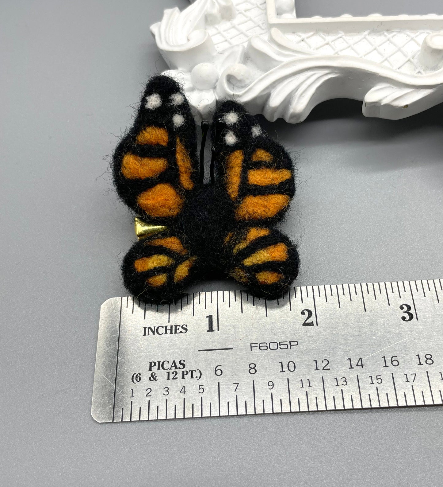 Needle Felted Monarch Butterfly Barrettes, One of a kind, Pair, Unique Barrettes, Children's Hair, Hair accessories, hair clips, wool felted