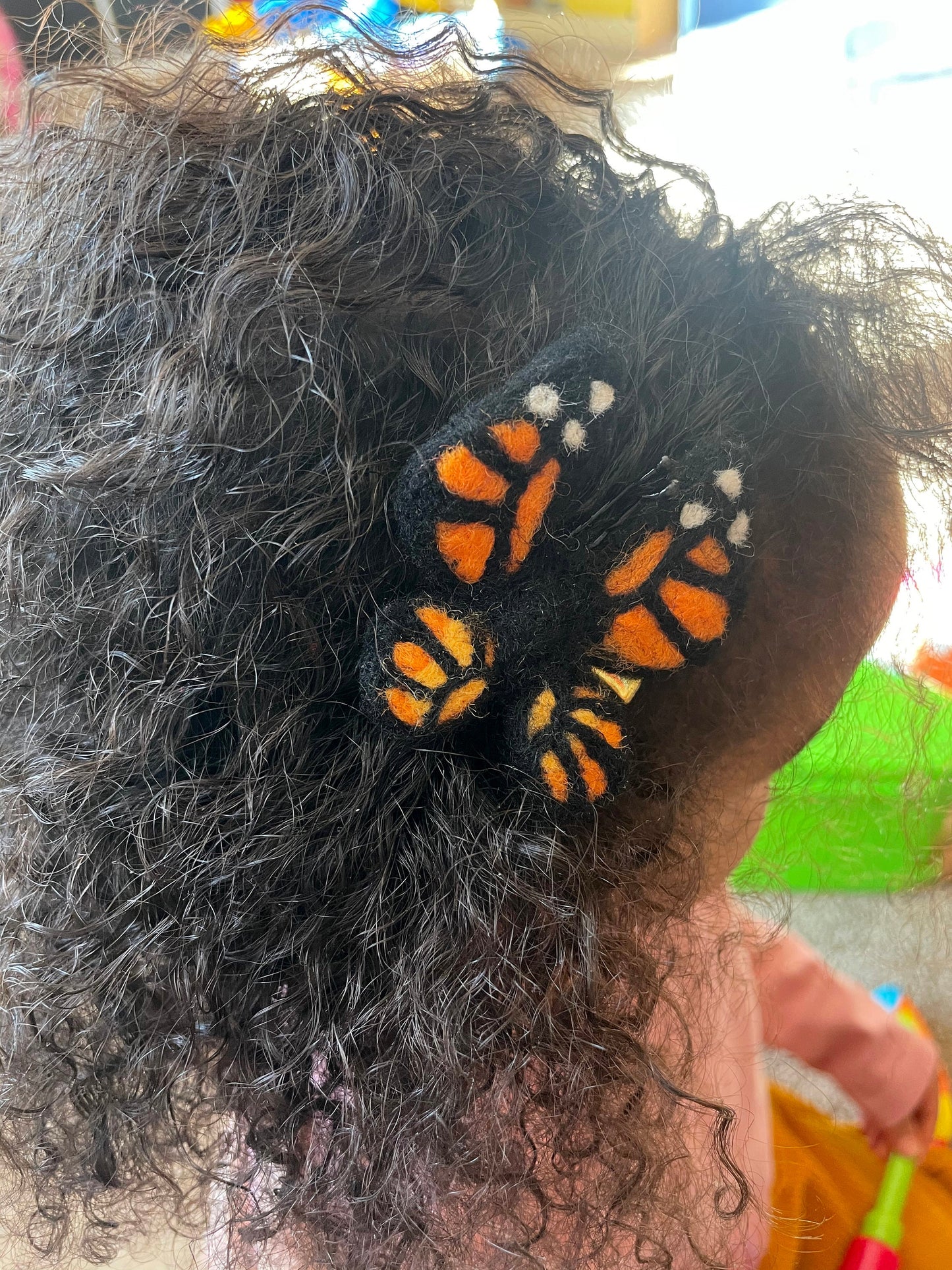 Needle Felted Monarch Butterfly Barrettes, One of a kind, Pair, Unique Barrettes, Children's Hair, Hair accessories, hair clips, wool felted