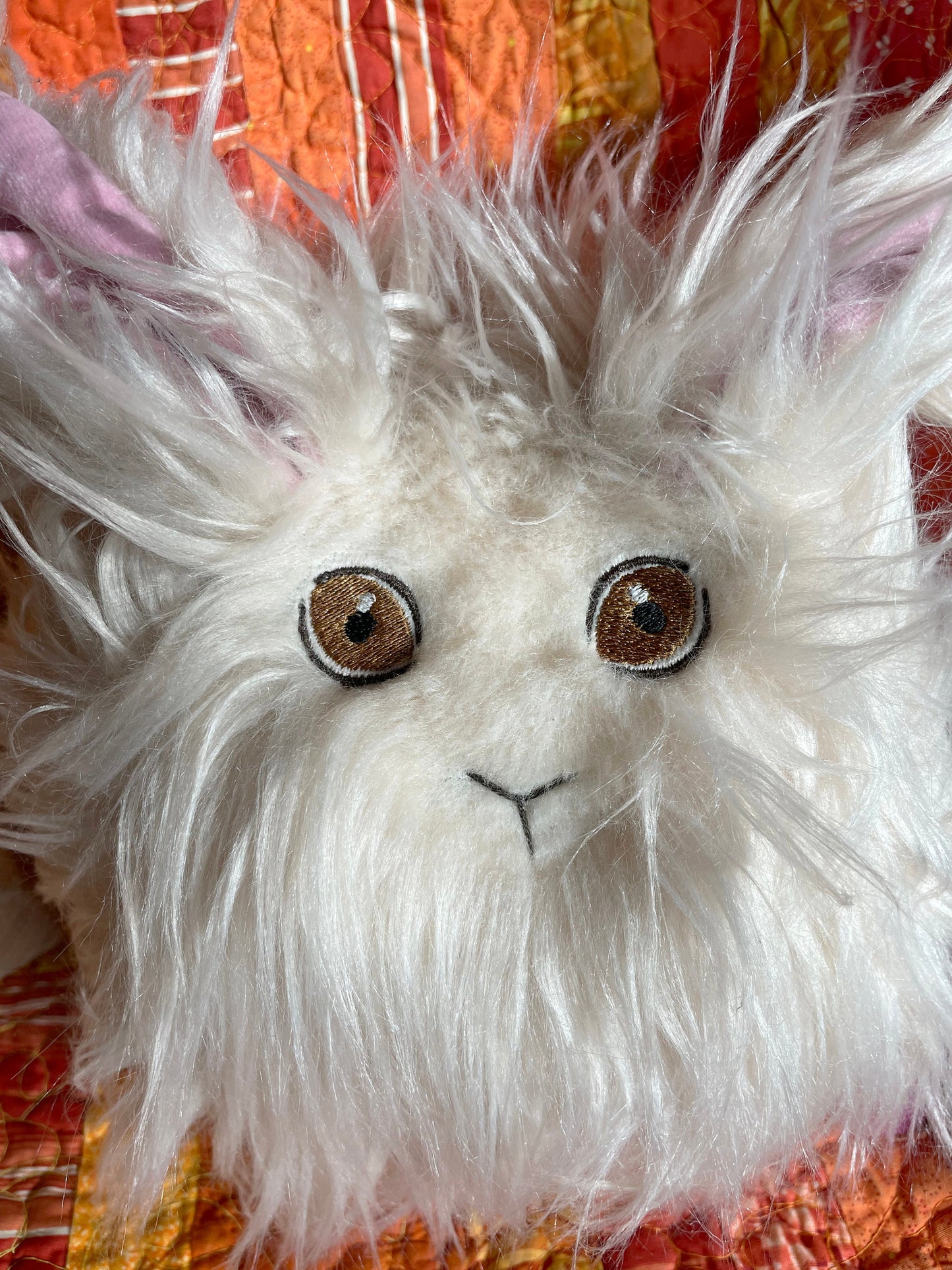 Stuffed Rabbit Toy, plushie, stuffed animal, Bunny pillow, Angora Rabbit, Albino, Blonde, Charcoal Options, Nursery Baby gifts, cuddly, soft